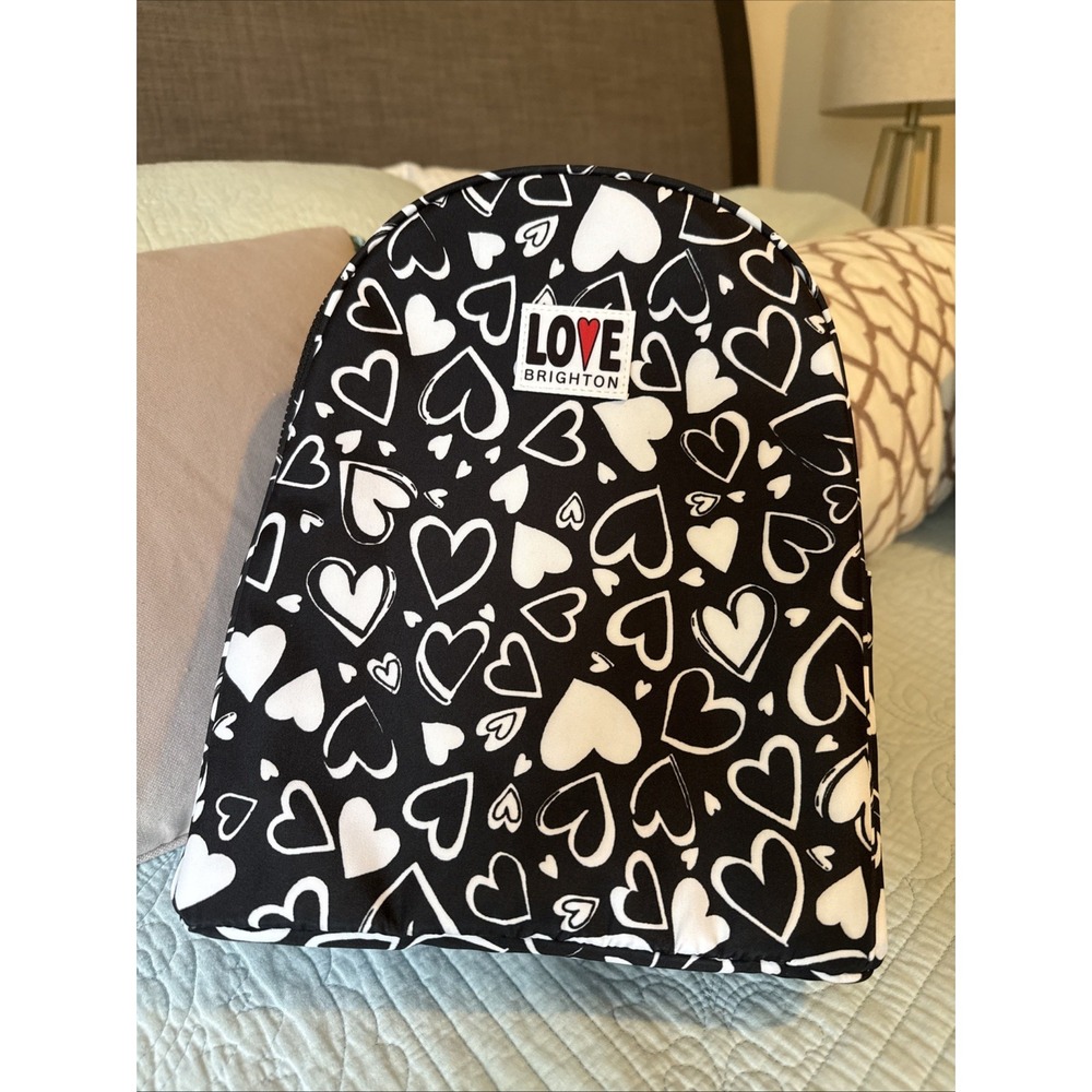 Brighton ENDLESS LOVE Backpack $150 Retail NWT Black‎ & White